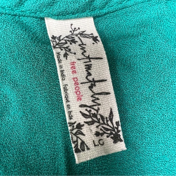 Free People 100% Modal Teal + Sky Blue + Banana Dress Tied Open Light Natural - Picture 7 of 8